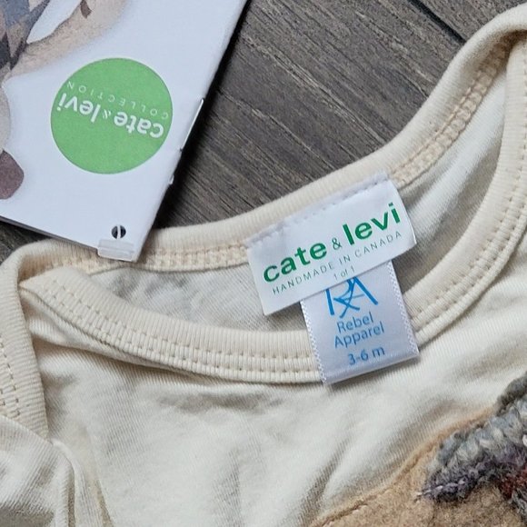 CATE & LEVI Organic Onesie - Baby - Made in Canada NEW NWT 3-6 mo Sheep - Picture 3 of 5